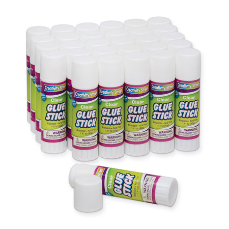 CREATIVITY STREET Glue Sticks, Clear, 1.41 oz., PK30 PAC3387-30